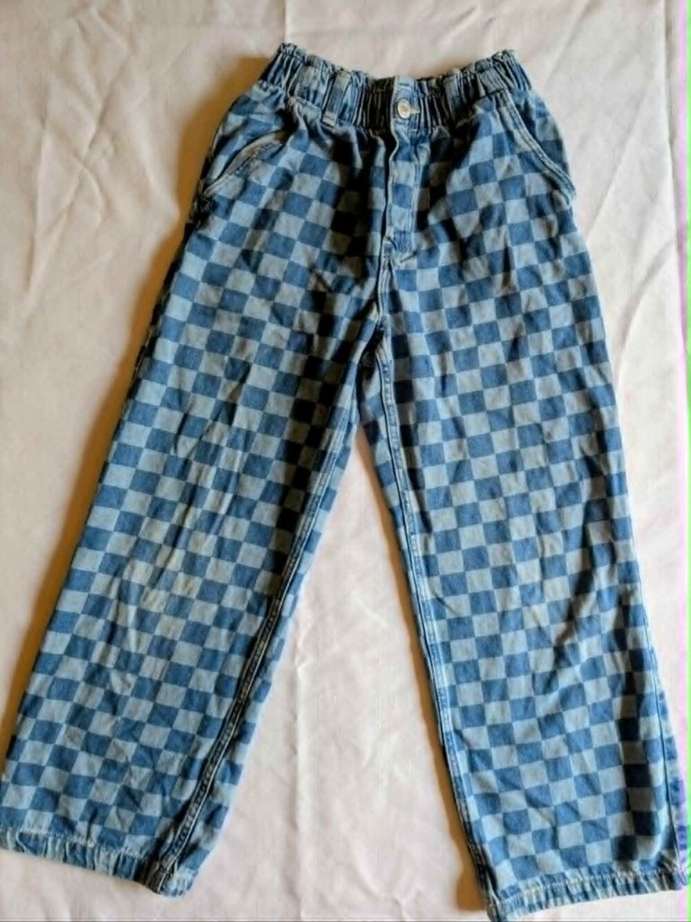 Kids H&M Checkered Denim, size 10